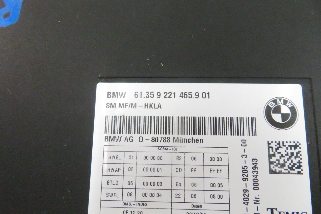 Thumbnail 11: 2009-2010 BMW 750i 760i (F01) FRONT COMFORT SEAT MEMORY CONTROL MODULE COMPUTER
