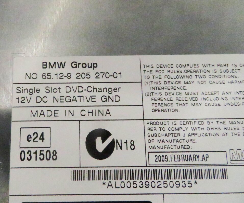 Thumbnail 11: 2008-2010 BMW 750i X5 X6 Z4 (F01 E70 E71 E89) VIDEO PLAYER 6-DISC DVD CHANGER