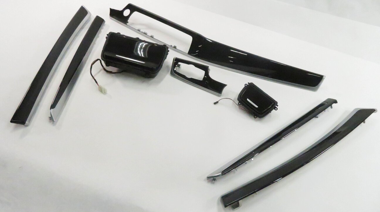 2011 BMW 550i (F10) DASH DOOR CONSOLE (FINELINE ANTHRACITE) WOOD GRAIN TRIM SET