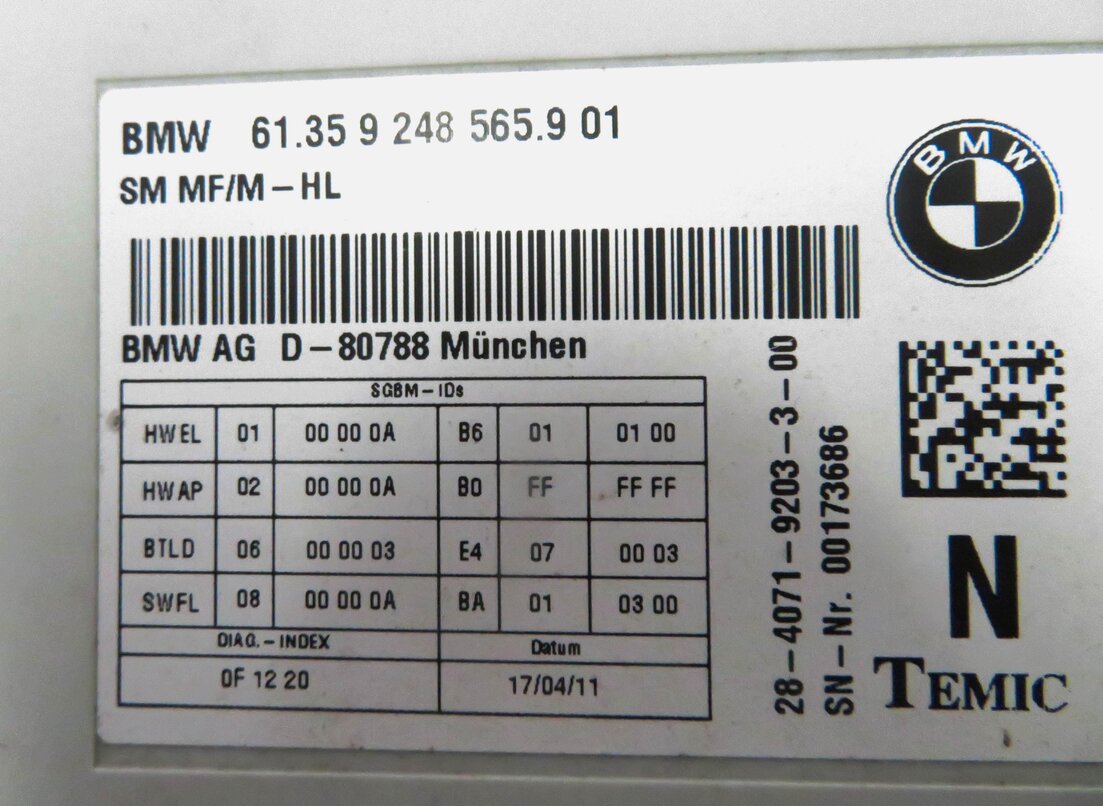Thumbnail 11: 2010-2017 BMW 528i 535i 550i 650i 740i 750i (F01 F10) COMFORT MEMORY SEAT MODULE