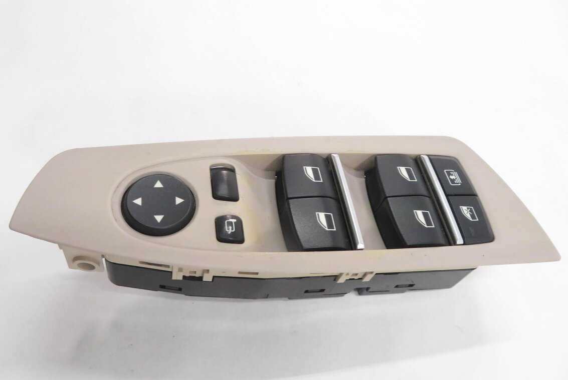 Thumbnail 4: 09-15 BMW 740i 750i 760i B7 (F01) DRIVER WINDOW SWITCH SHADE & P-FOLD (OYSTER)