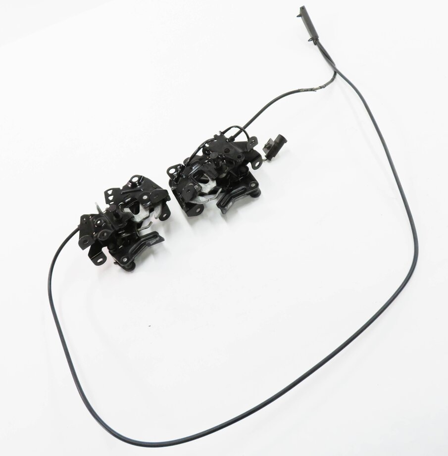 2011 BMW 535i (F10) FRONT LEFT & RIGHT LOWER HOOD LOCK LATCH SET-2 w/ CABLE