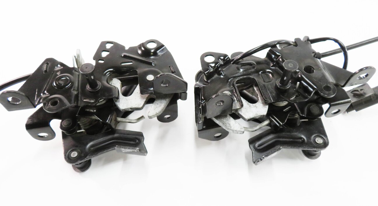 Thumbnail 3: 2011 BMW 535i (F10) FRONT LEFT & RIGHT LOWER HOOD LOCK LATCH SET-2 w/ CABLE