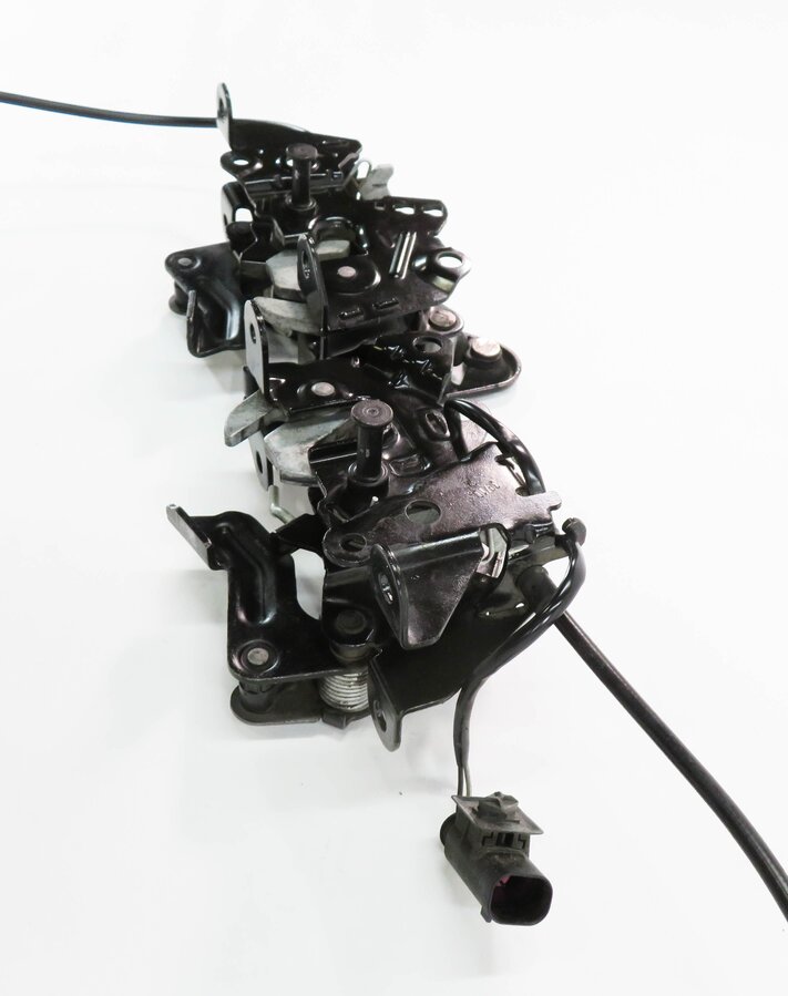 Thumbnail 4: 2011 BMW 535i (F10) FRONT LEFT & RIGHT LOWER HOOD LOCK LATCH SET-2 w/ CABLE