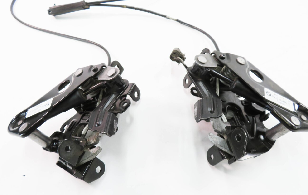 Thumbnail 7: 2011 BMW 535i (F10) FRONT LEFT & RIGHT LOWER HOOD LOCK LATCH SET-2 w/ CABLE