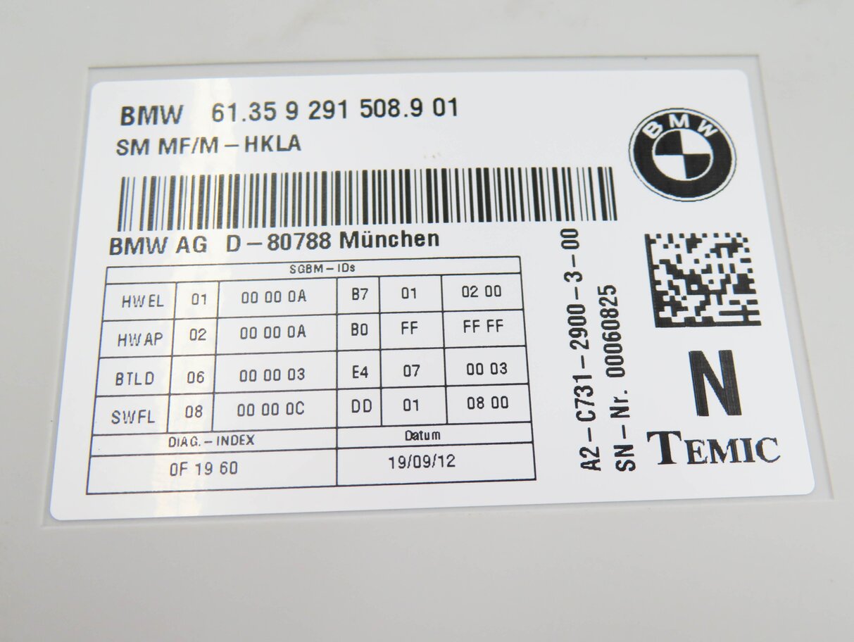 Thumbnail 8: 2010-2017 BMW 528i 535i 550i 650i 740i 750i (F01 F10) COMFORT MEMORY SEAT MODULE