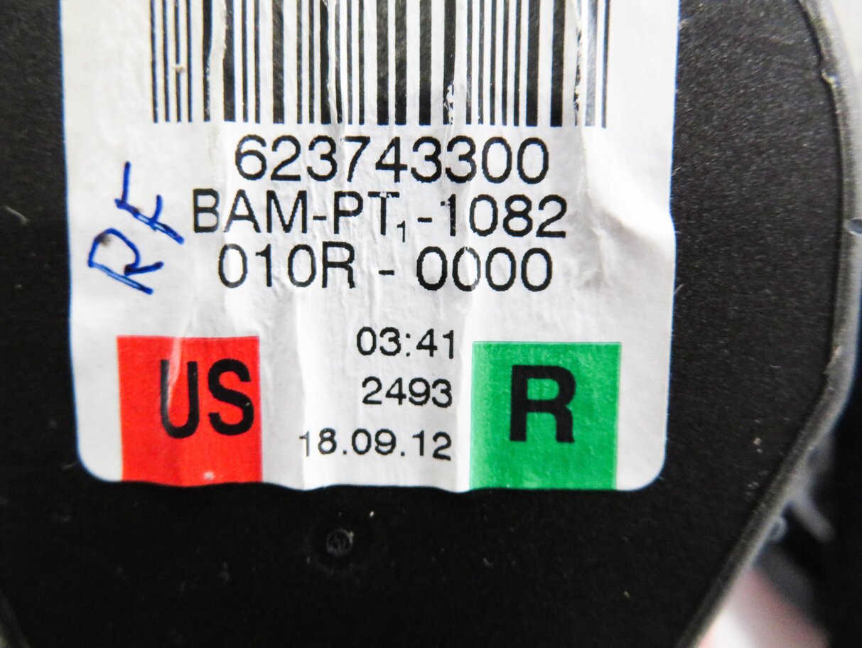 Thumbnail 7: 13-15 BMW 740i 750i 760i (F01 F02 F04) RIGHT FRONT SEATBELT RETRACTOR (BLACK)