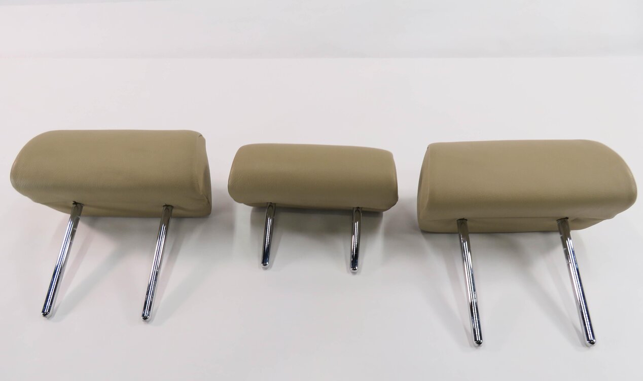 Thumbnail 2: 2007 BMW X5 (E70) REAR 2nd SECOND ROW SEAT HEADRESET SET-3 (BEIGE LEATHER)