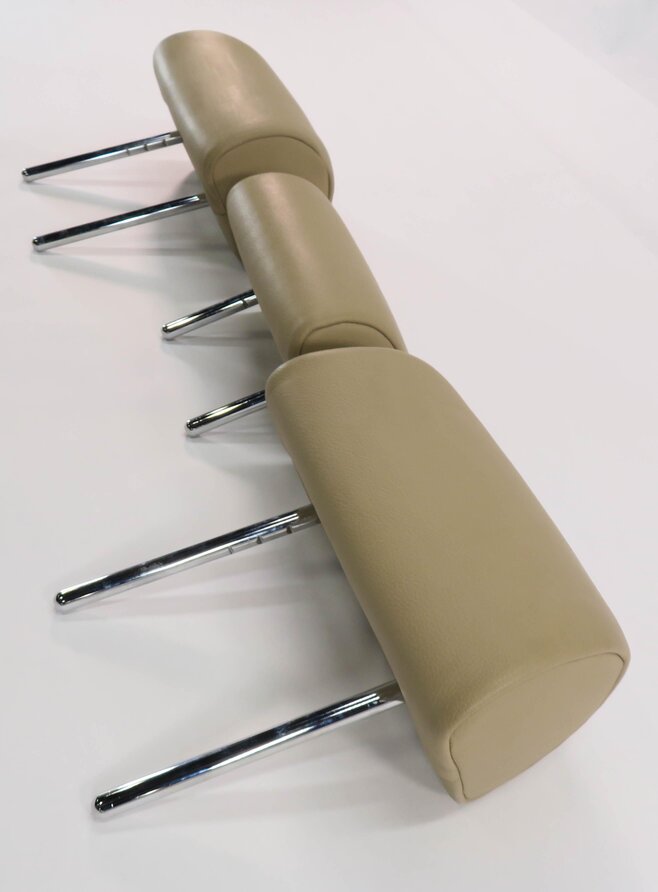 Thumbnail 3: 2007 BMW X5 (E70) REAR 2nd SECOND ROW SEAT HEADRESET SET-3 (BEIGE LEATHER)