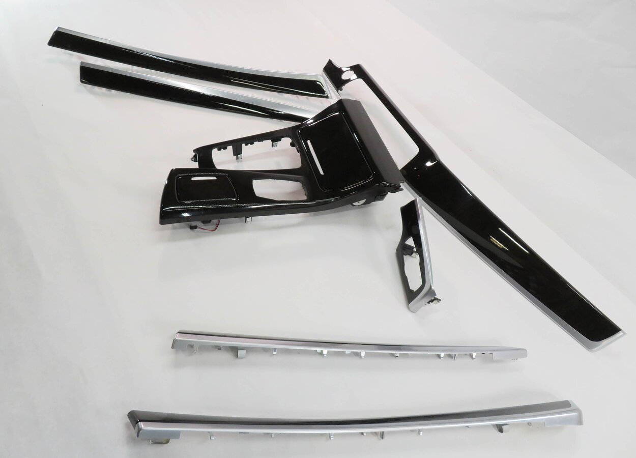 Thumbnail 3: 2011 BMW 550i (F10) DASH DOOR CONSOLE (FINE ASH GRAIN) WOOD TRIM PANEL SET-7