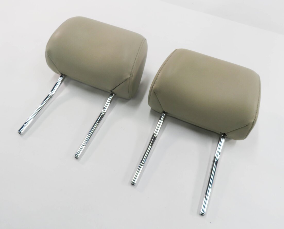 2011 AUDI Q7 (4L) FRONT LEFT & RIGHT SEAT HEADREST SET-2 (BEIGE LEATHERETTE)