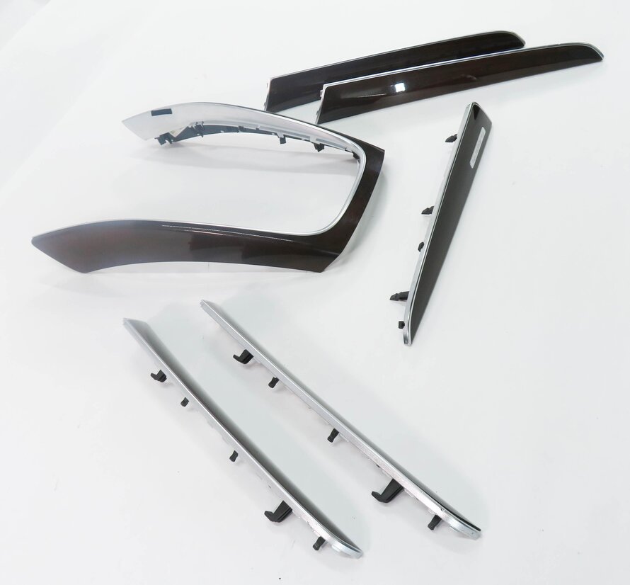 Thumbnail 12: 2010 AUDI Q5 (B8 8R) DASH DOOR CONSOLE (NUT BROWN) WOOD GRAIN TRIM PANEL SET-6