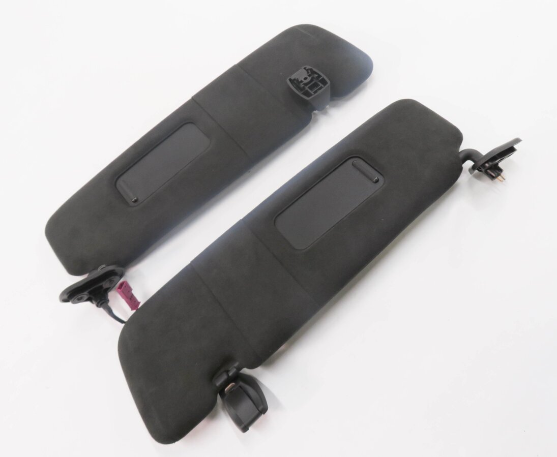 2012-2019 BMW 640i 650i M6 (F06 F12) FRONT SUN VISOR SHADE SET (BLACK SUEDE)