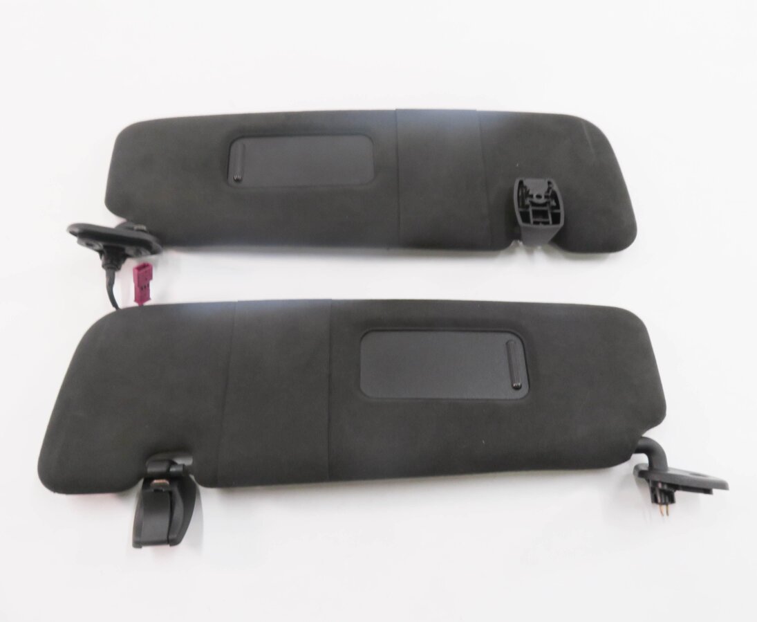 Thumbnail 4: 2012-2019 BMW 640i 650i M6 (F06 F12) FRONT SUN VISOR SHADE SET (BLACK SUEDE)