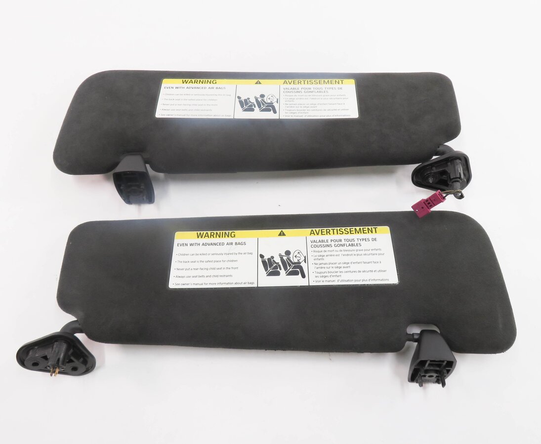 Thumbnail 8: 2012-2019 BMW 640i 650i M6 (F06 F12) FRONT SUN VISOR SHADE SET (BLACK SUEDE)