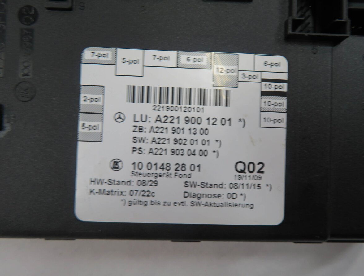 Thumbnail 7: 2010 MERCEDES S400 (W221) LEFT REAR DOOR CONTROL MODULE