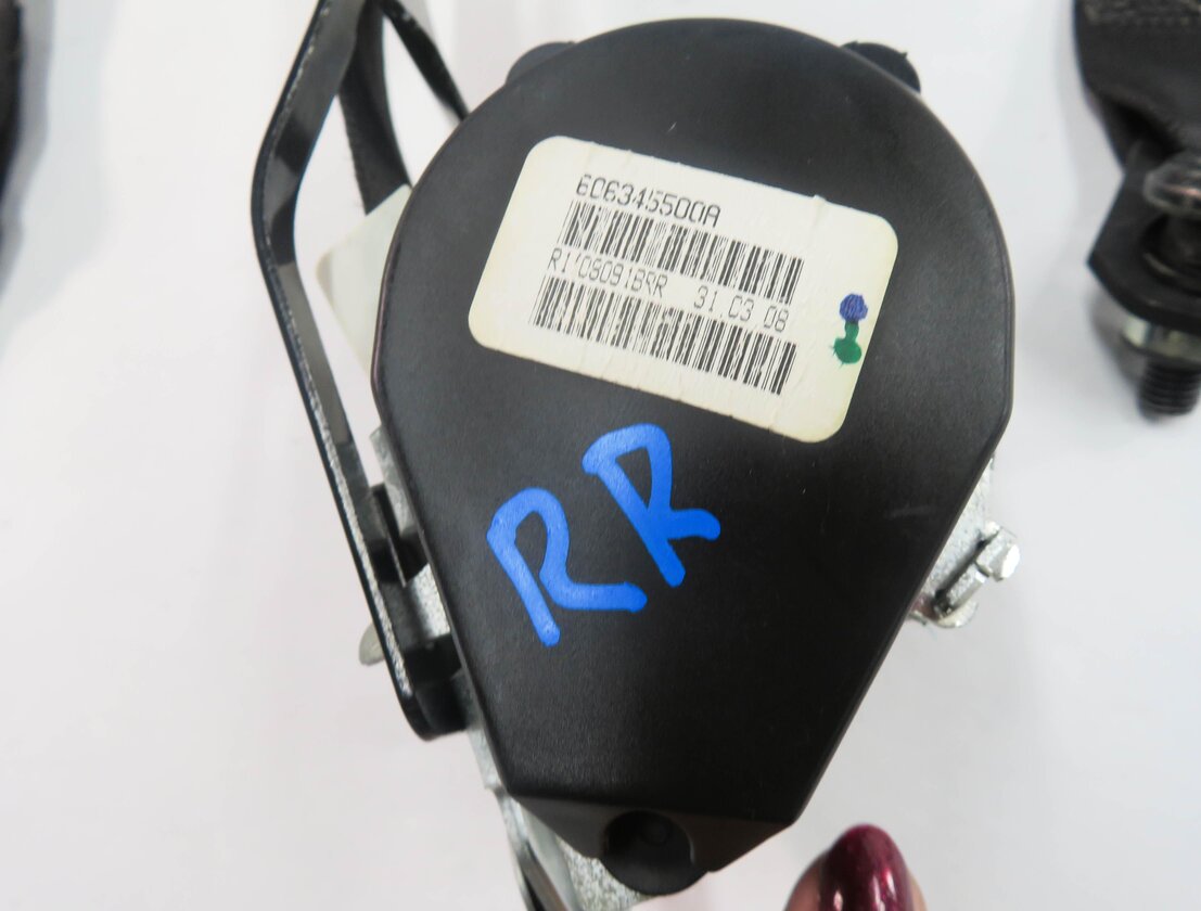 Thumbnail 6: 08 BMW X5 (E70) LEFT & RIGHT REAR 2nd SECOND ROW SEATBELT RETRACTOR SET (BLACK)