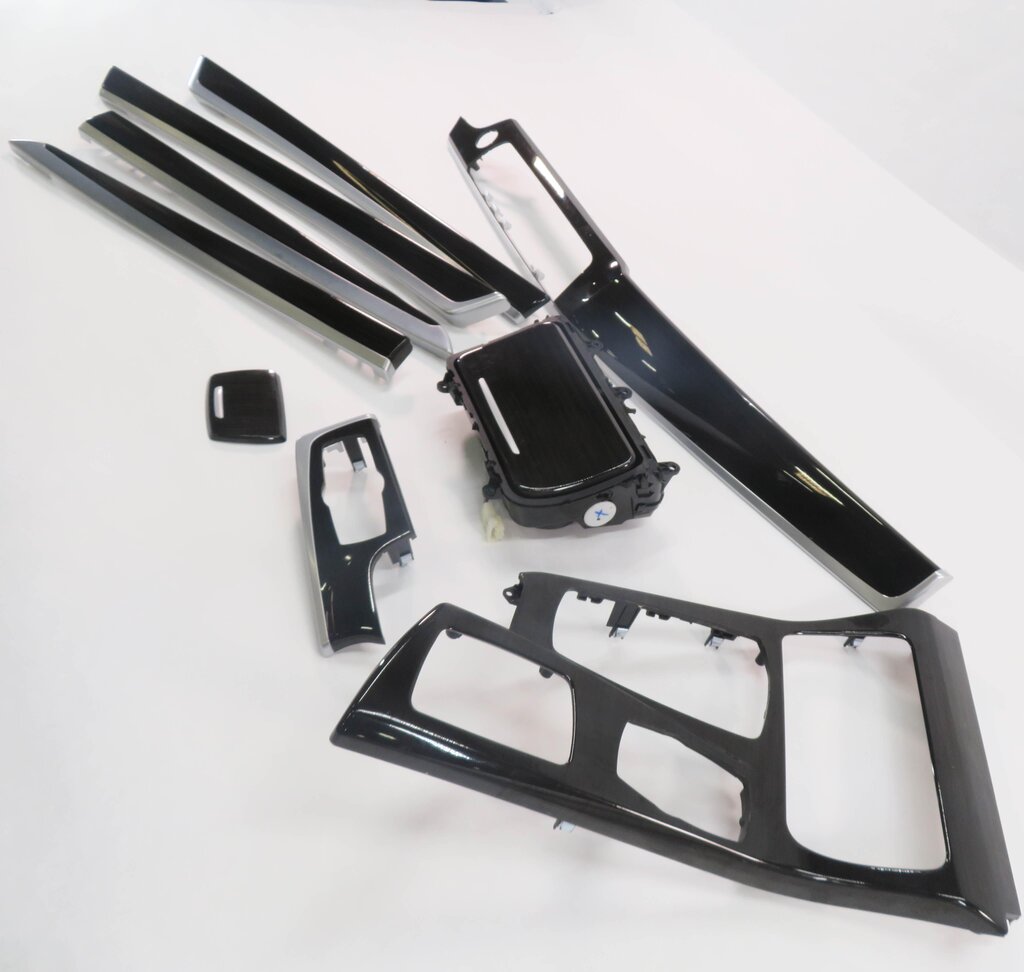 Thumbnail 3: 2012 BMW 550i (F10) DASH DOOR CONSOLE WOOD GRAIN TRIM SET (FINELINE ANTHRACITE)