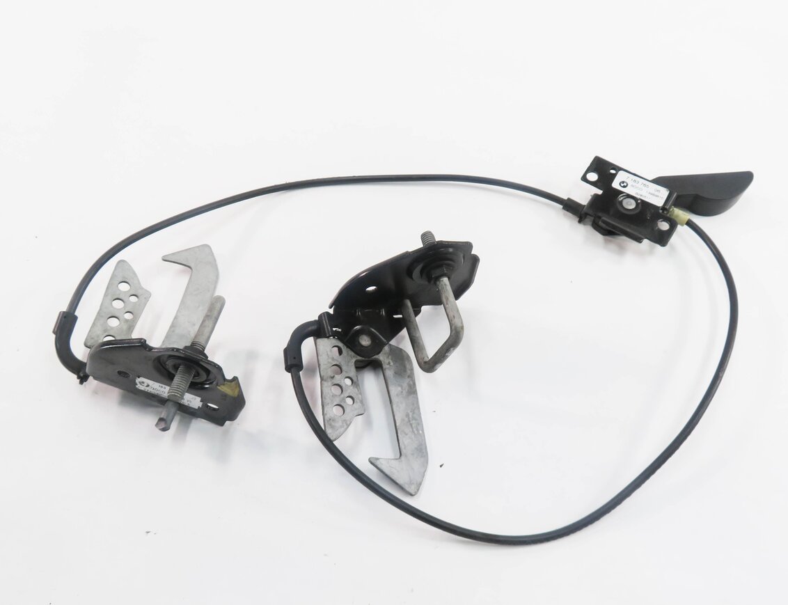 Thumbnail 2: 2011 BMW 550i (F10) FRONT LEFT & RIGHT UPPER HOOD SAFETY LATCH SET-2 w/ CABLE