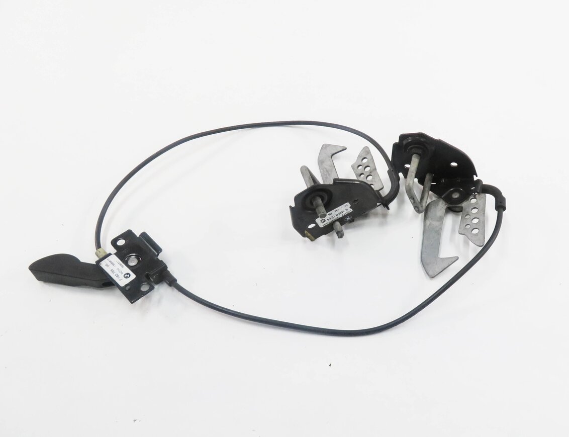 Thumbnail 5: 2011 BMW 550i (F10) FRONT LEFT & RIGHT UPPER HOOD SAFETY LATCH SET-2 w/ CABLE