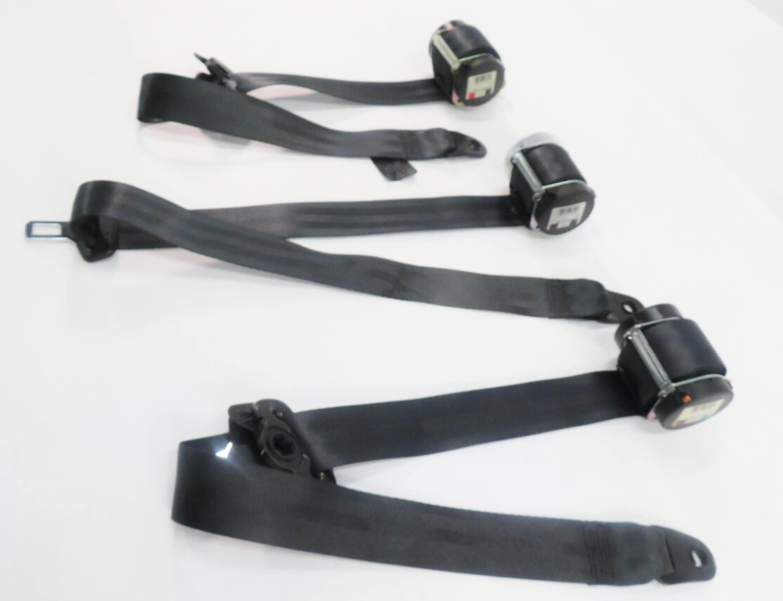 Thumbnail 4: 2012 LAND ROVER LR4 - REAR 2nd SECOND ROW SEAT SEATBELT RETRACTOR SET-3 (BLACK)