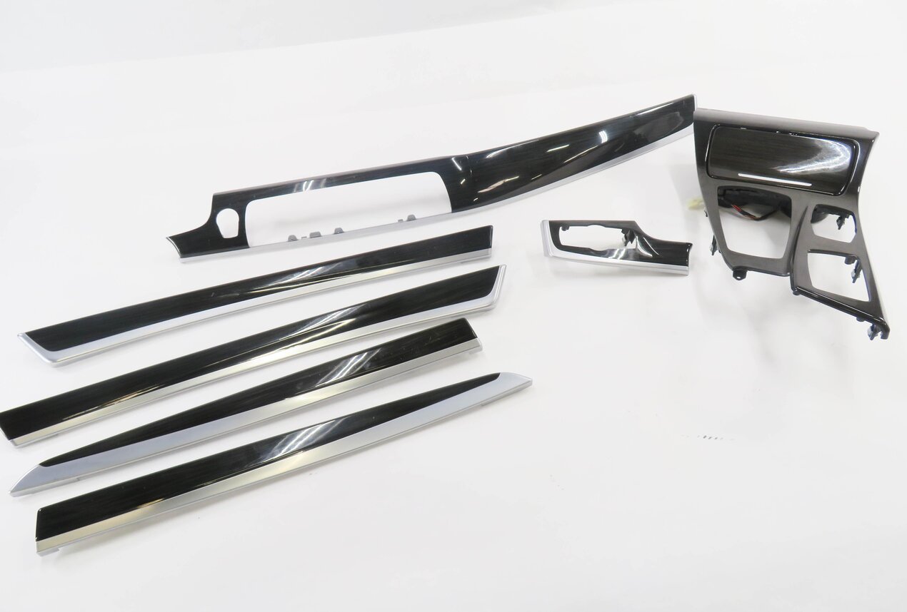 2014 BMW 535i (F10) DASH DOOR CONSOLE FINELINE ANTHRACTIE WOOD GRAIN TRIM SET-7