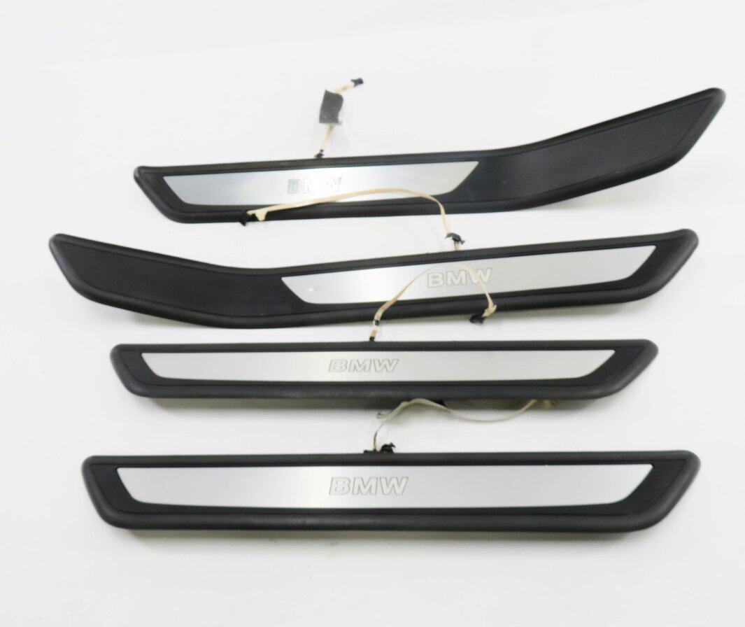Thumbnail 2: 2009 BMW 750i (F01) FRONT & REAR LIGHTED DOOR SILL SCUFF PANEL TRIM SET-4