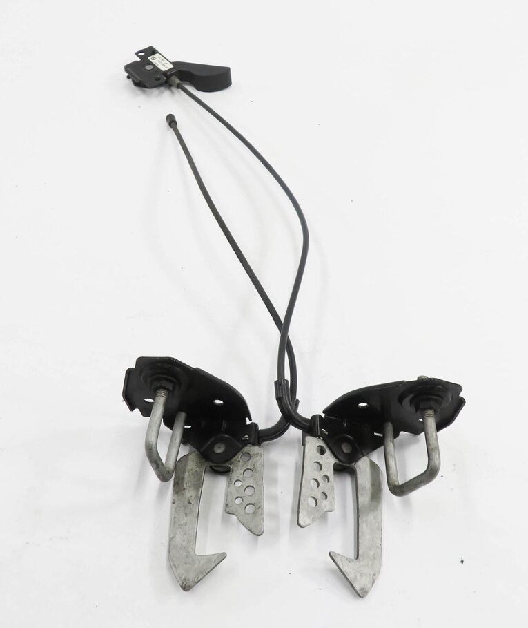 Thumbnail 2: 2009 BMW 750i (F01) FRONT UPPER HOOD SAFETY LOCK LATCH SET w/ CABLE & HANDLE