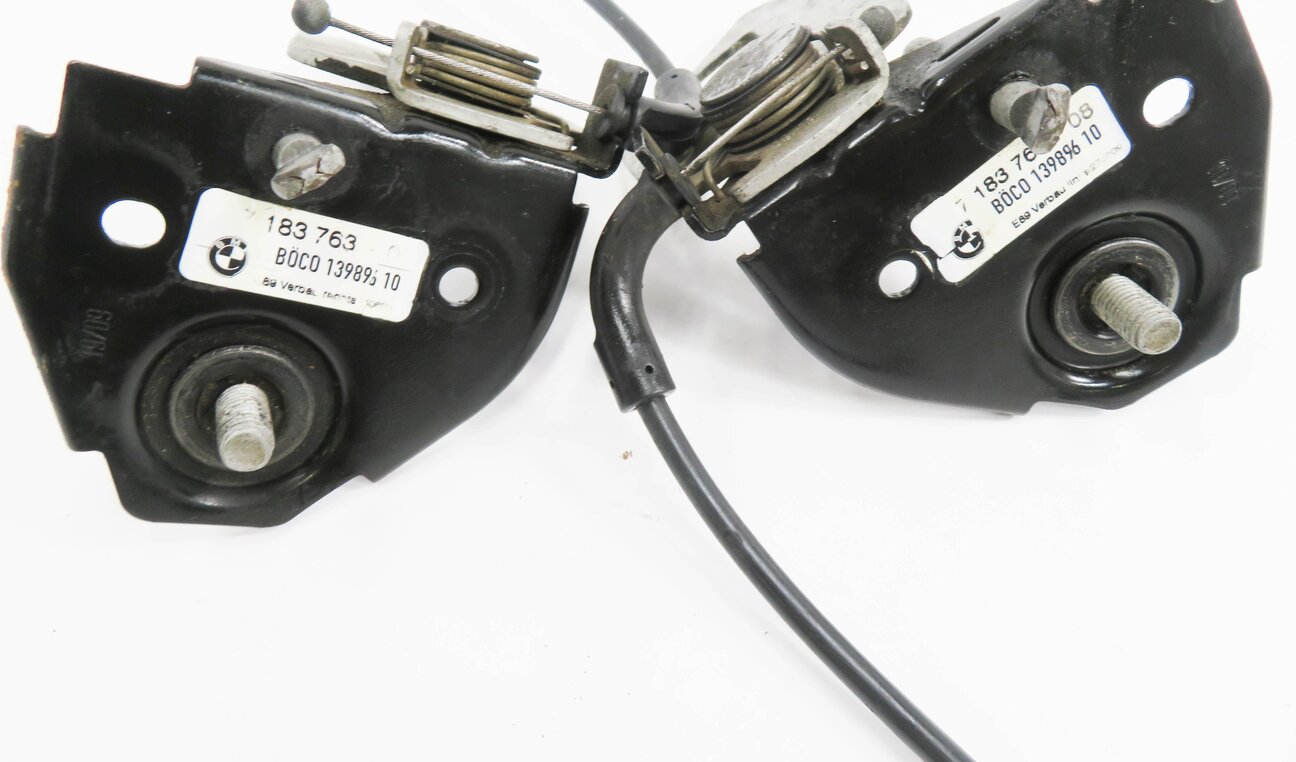Thumbnail 7: 2009 BMW 750i (F01) FRONT UPPER HOOD SAFETY LOCK LATCH SET w/ CABLE & HANDLE