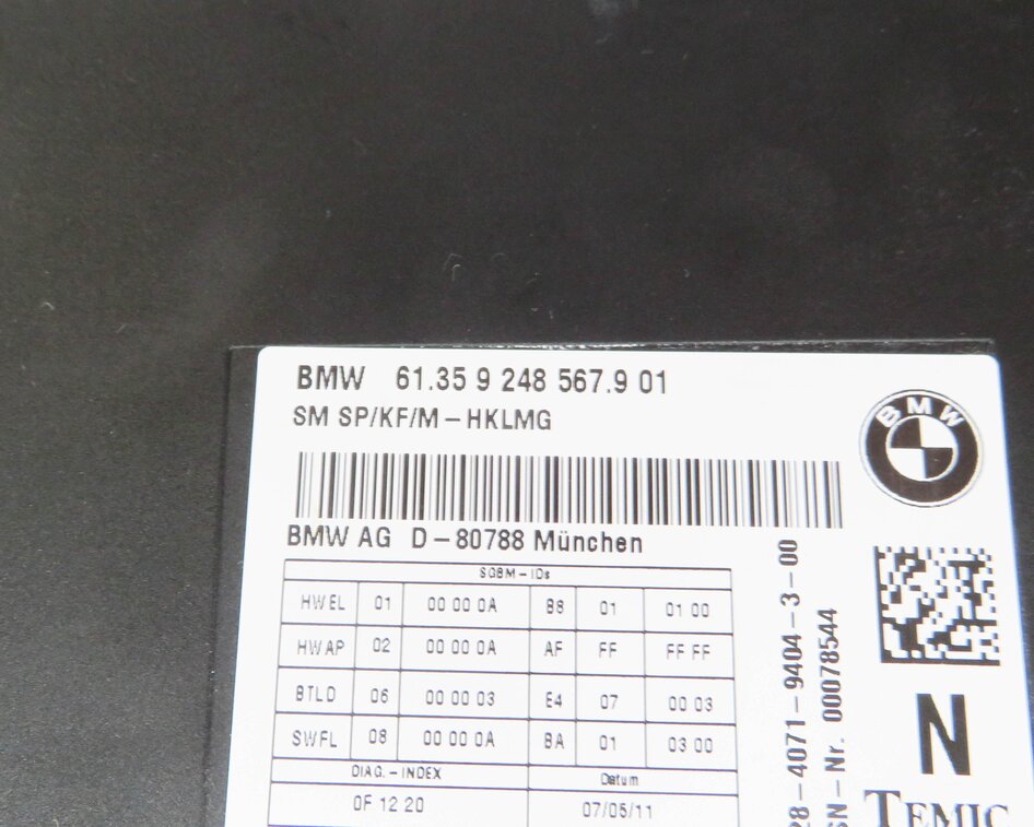 Thumbnail 7: 2012 BMW 750i (F01) LEFT REAR SEAT CONTROL MODULE