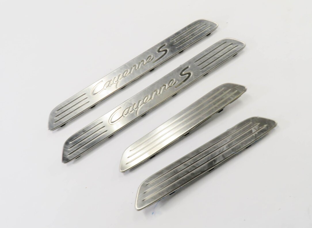 2016 PORSCHE CAYENNE (958) FRONT & REAR DOOR SILL SCUFF PANEL TRIM SET-4