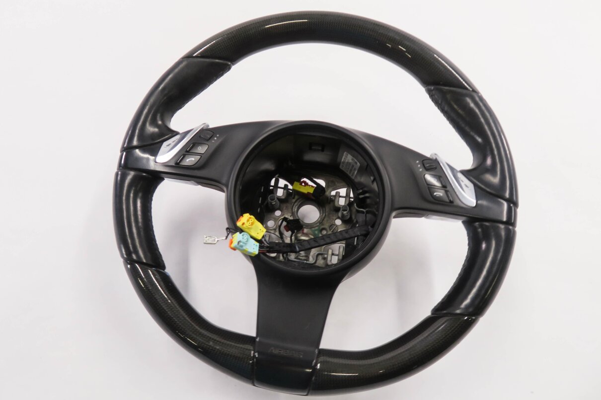 Thumbnail 2: 10-16 PORSCHE CAYENNE PANAMERA (958 970 G1) HEATED CARBON FIBER STEERING WHEEL