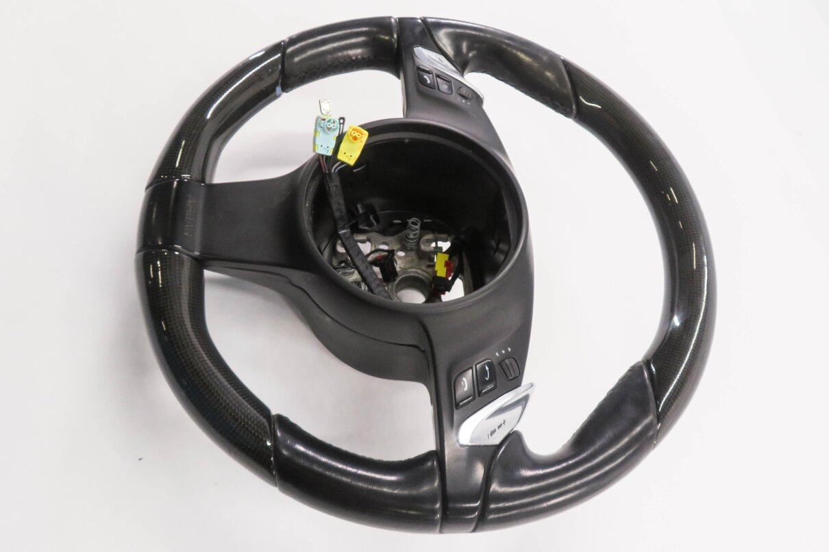 Thumbnail 4: 10-16 PORSCHE CAYENNE PANAMERA (958 970 G1) HEATED CARBON FIBER STEERING WHEEL