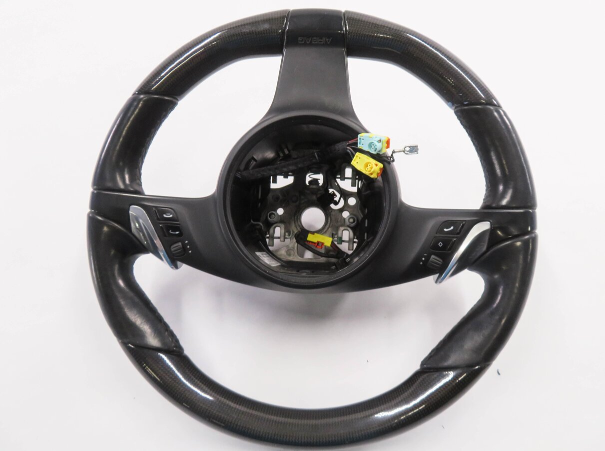 Thumbnail 5: 10-16 PORSCHE CAYENNE PANAMERA (958 970 G1) HEATED CARBON FIBER STEERING WHEEL