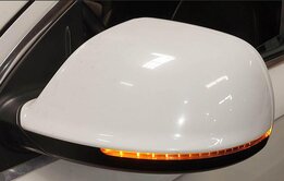 Thumbnail 2: 2013-2015 AUDI Q7 (4L) LEFT DRIVER P-FOLD BLIND SPOT DOOR MIRROR (WHITE 0Q)