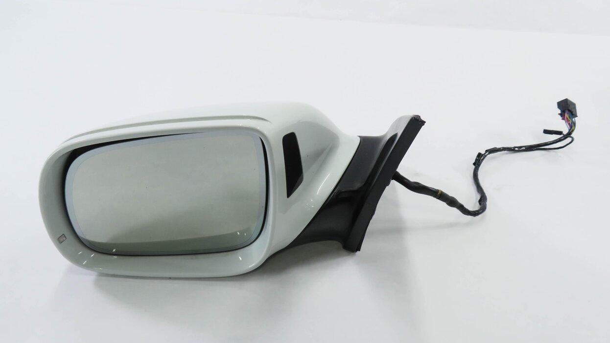 Thumbnail 3: 2013-2015 AUDI Q7 (4L) LEFT DRIVER P-FOLD BLIND SPOT DOOR MIRROR (WHITE 0Q)