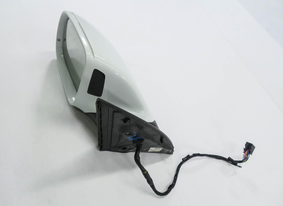 Thumbnail 4: 2013-2015 AUDI Q7 (4L) LEFT DRIVER P-FOLD BLIND SPOT DOOR MIRROR (WHITE 0Q)