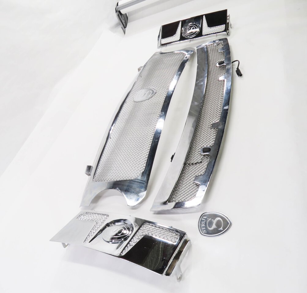 Thumbnail 2: 2007 RANGE ROVER (L322) STRUT HOOD FENDER STAINLESS STEEL GRILLE TRIM SET-5
