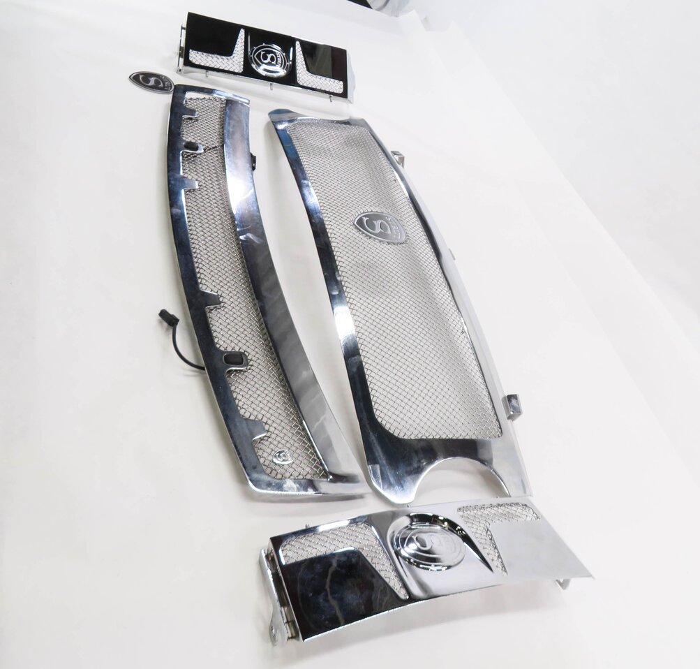 Thumbnail 3: 2007 RANGE ROVER (L322) STRUT HOOD FENDER STAINLESS STEEL GRILLE TRIM SET-5