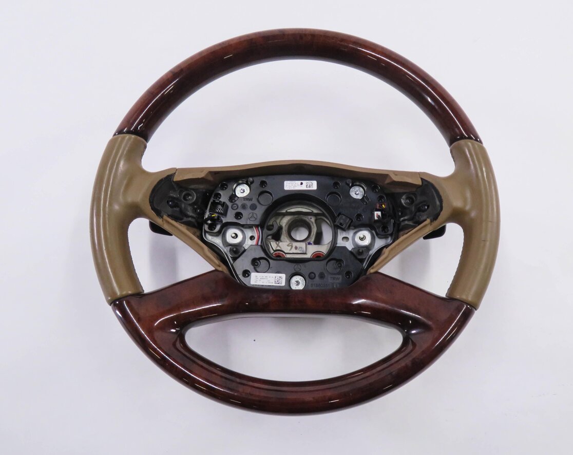 Thumbnail 2: 12-13 MERCEDES S350 S550 S600 (W221) LANE ASSIST STEER WHEEL (BROWN / WOOD)