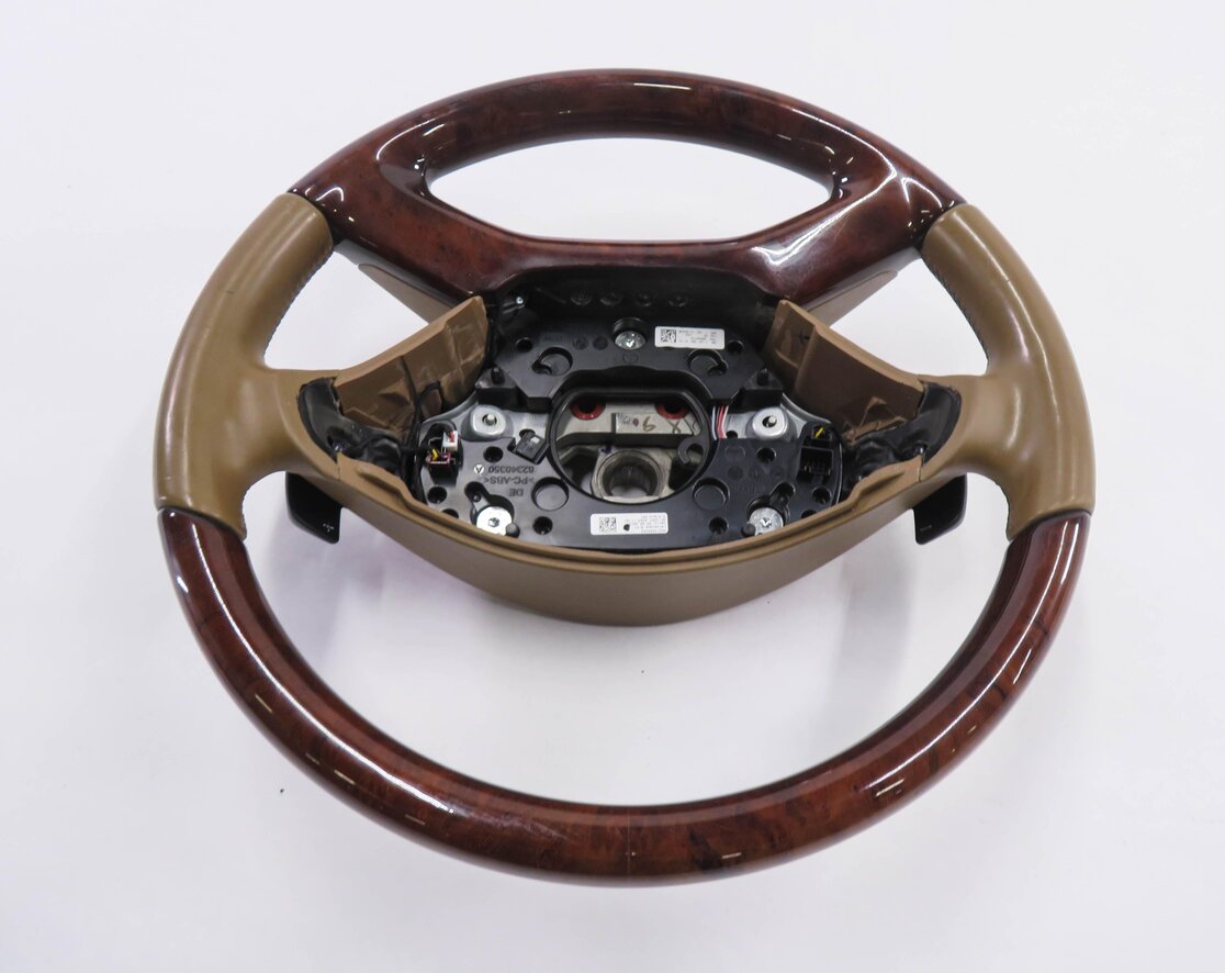 Thumbnail 5: 12-13 MERCEDES S350 S550 S600 (W221) LANE ASSIST STEER WHEEL (BROWN / WOOD)