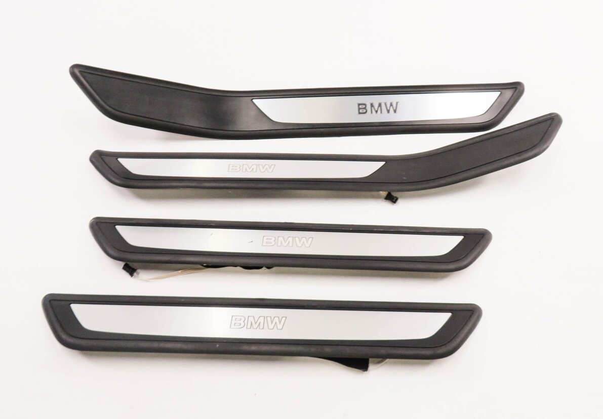 Thumbnail 2: 2012 BMW 750i (F01) FRONT & REAR LIGHTED DOOR SILL SCUFF PANEL TRIM SET-4