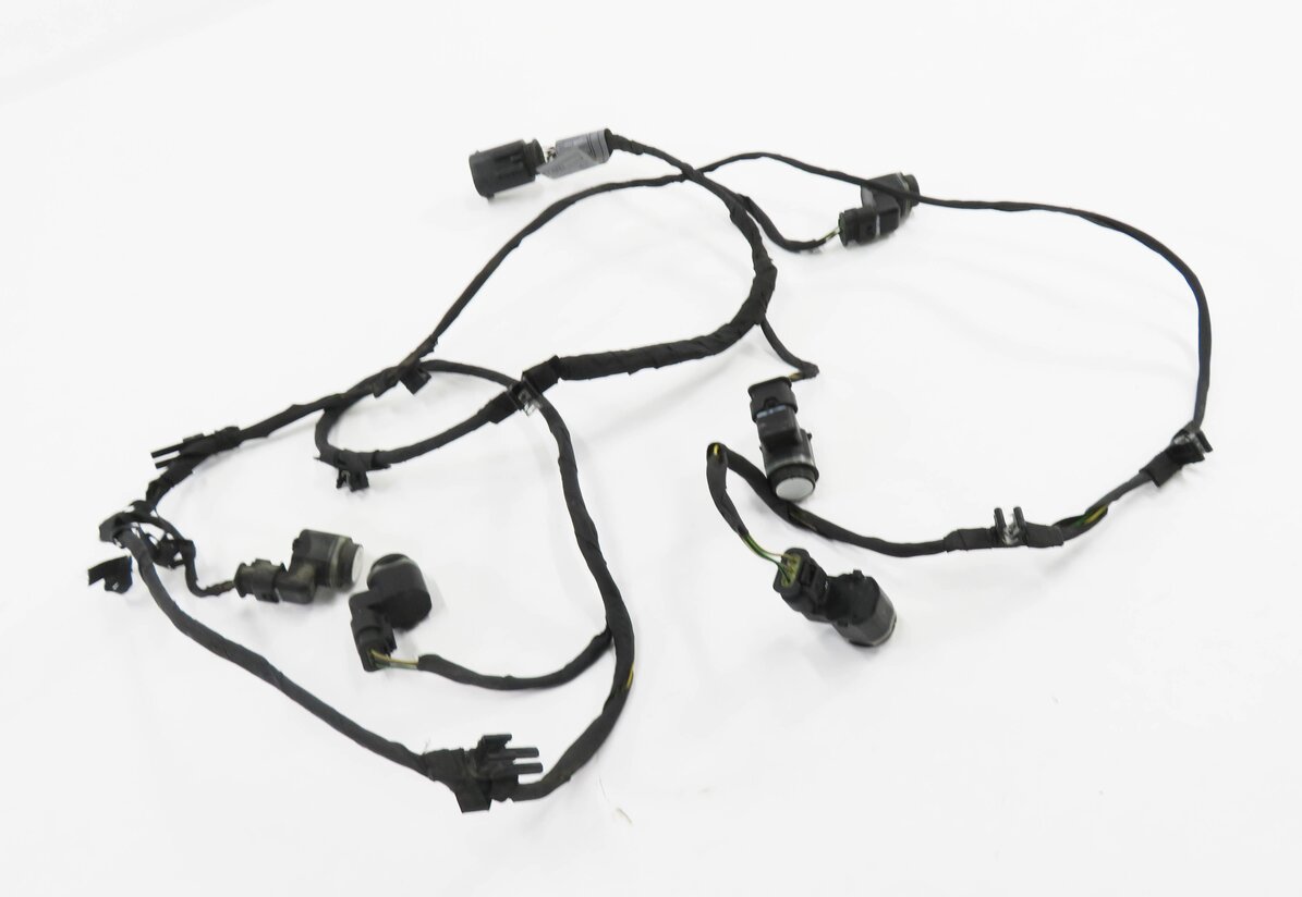2012 BMW 750i (F01) FRONT PDC PARK DISTANCE SENSOR SET w/ HARNESS (ALPINE WHITE)