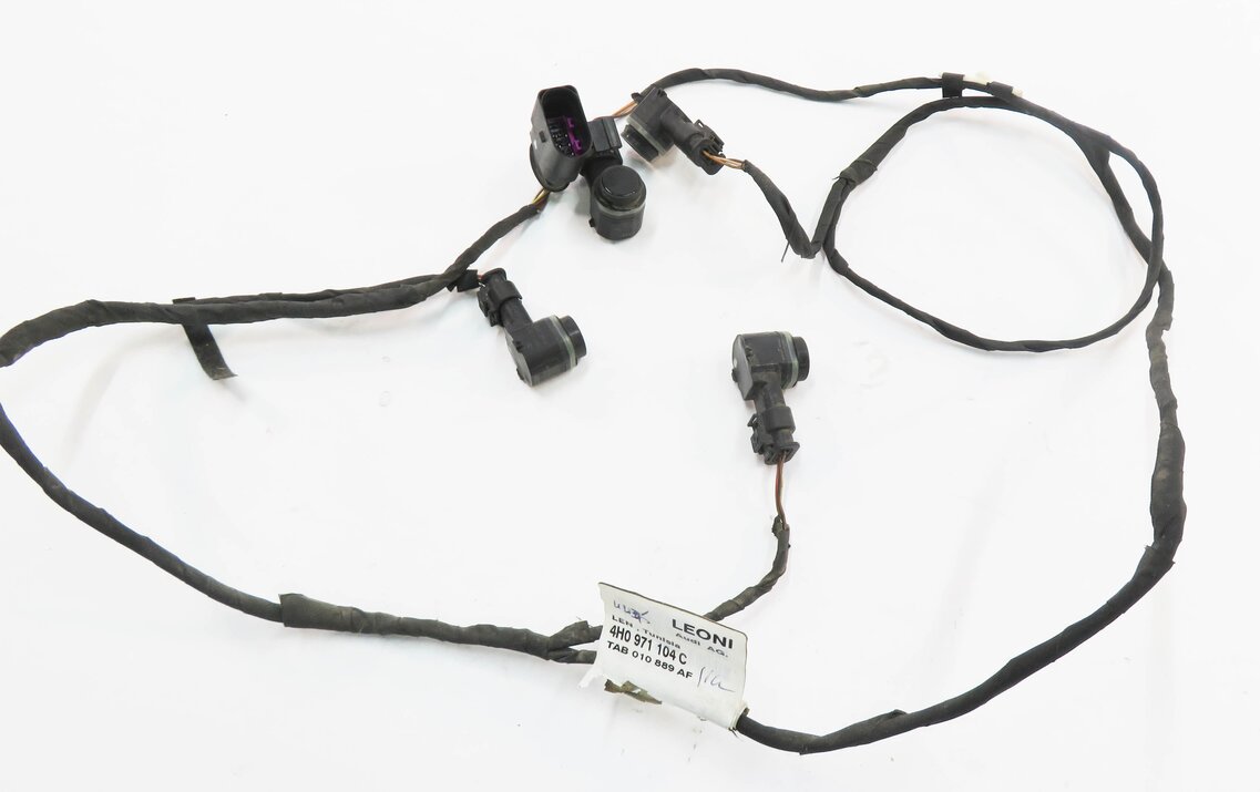 Thumbnail 5: 2011 AUDI A8 (D4 4H) REAR PDC PARK DISTANCE SENSOR SET w/ HARNESS (BLACK PEARL)