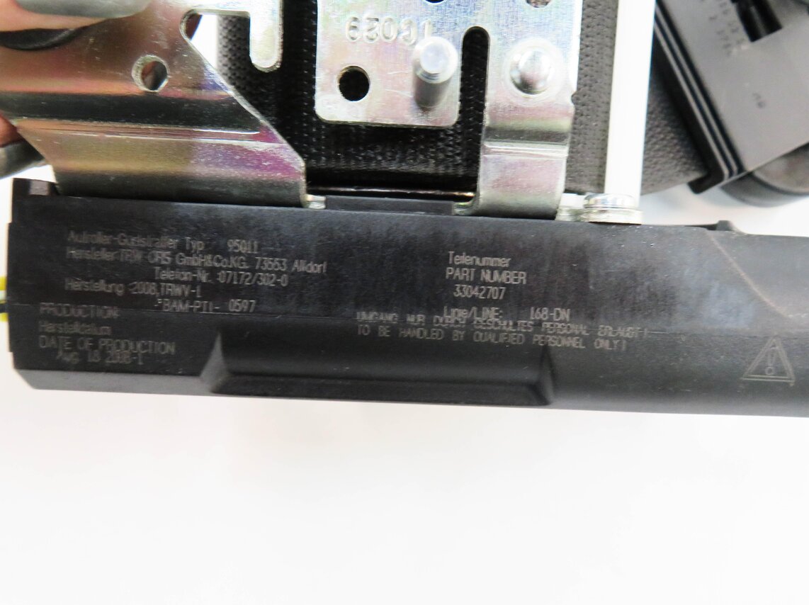 Thumbnail 6: 2009 MERCEDES GL550 (X164) RIGHT REAR 3rd ROW SEAT SEATBELT RETRACTOR (BLACK)