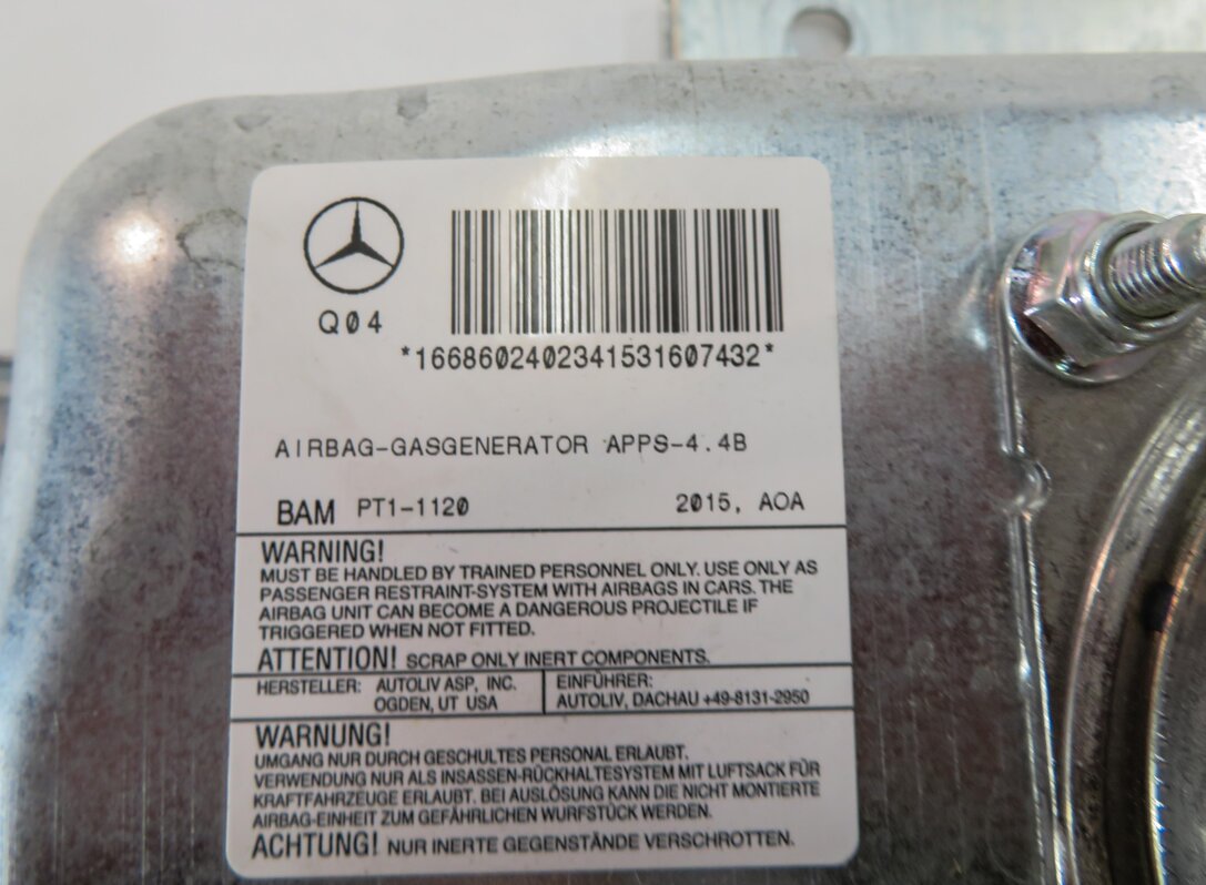 Thumbnail 6: 12-19 MERCEDES GL350 GL450 GL550 ML350 ML550 (W166 X166) PASSENGER DASH AIRBAG