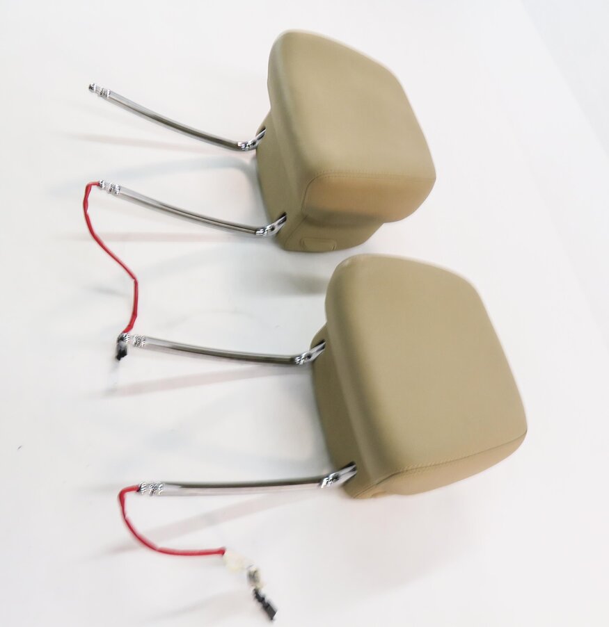 Thumbnail 3: 2011 BMW X5 (E70) FRONT LEFT & RIGHT ACTIVE SEAT HEADREST SET-2 (BEIGE LEATHER)