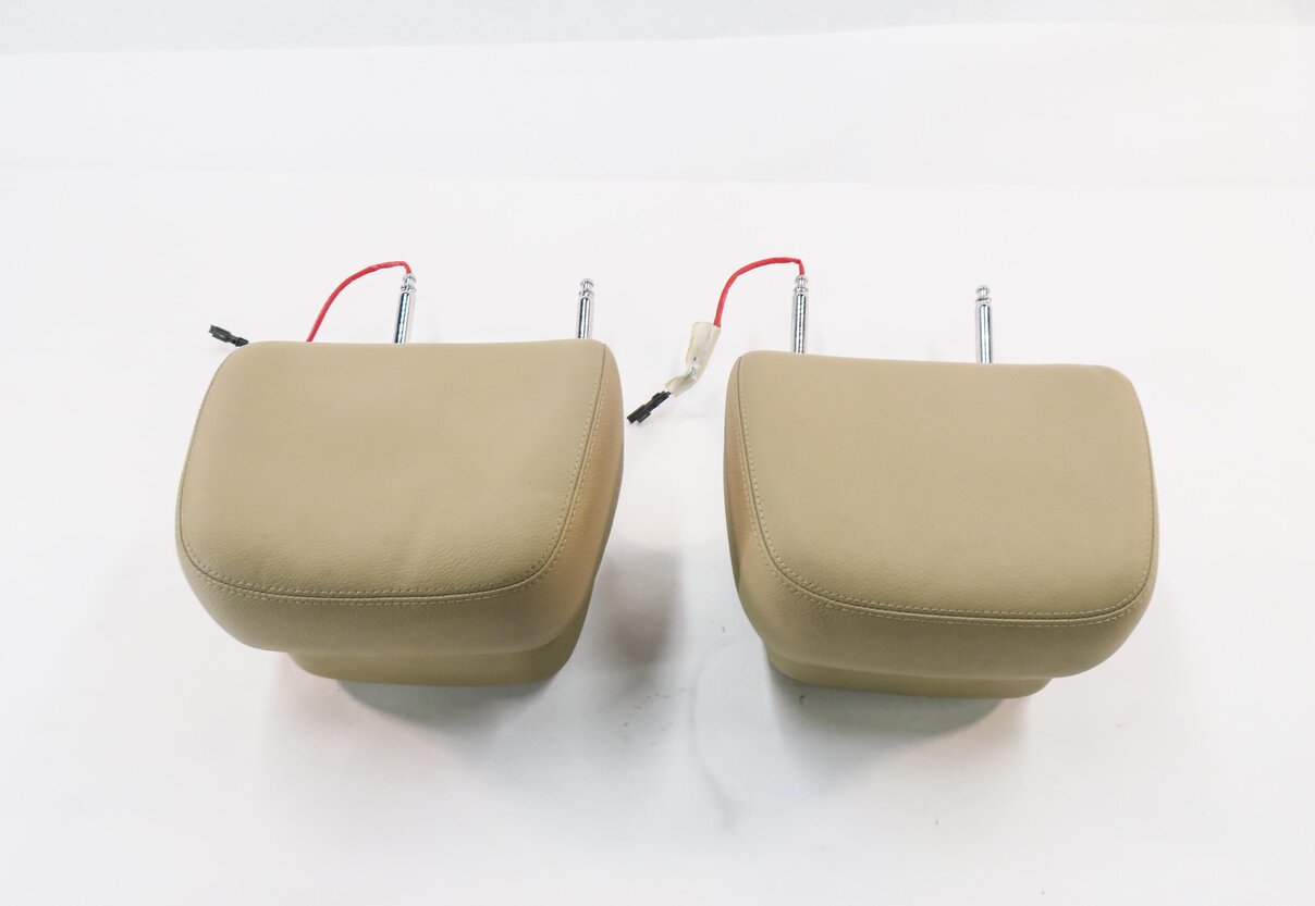Thumbnail 5: 2011 BMW X5 (E70) FRONT LEFT & RIGHT ACTIVE SEAT HEADREST SET-2 (BEIGE LEATHER)