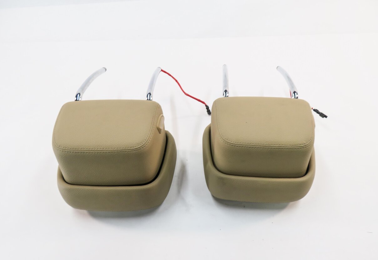 Thumbnail 6: 2011 BMW X5 (E70) FRONT LEFT & RIGHT ACTIVE SEAT HEADREST SET-2 (BEIGE LEATHER)