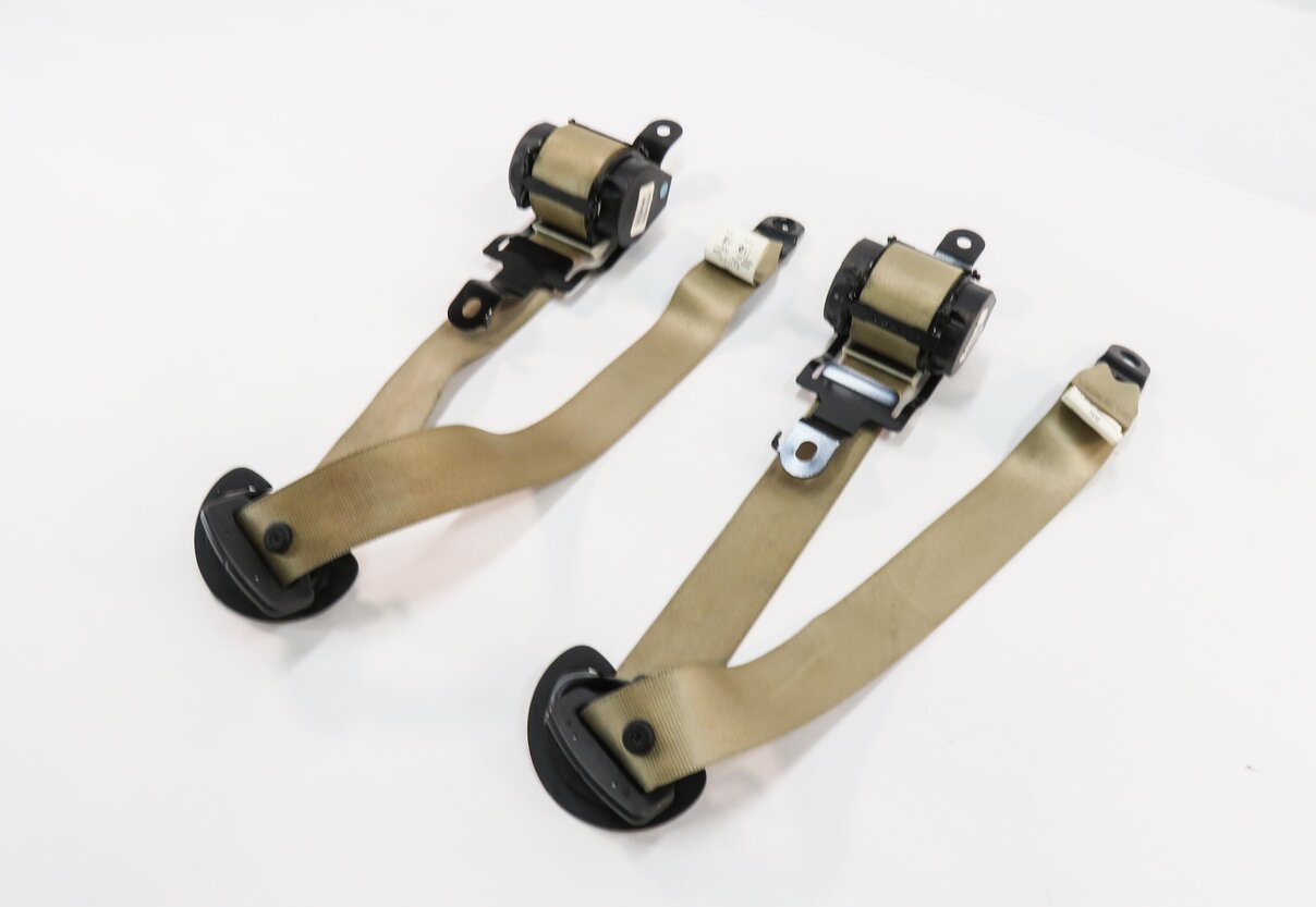 Thumbnail 1: 2011 BMW X5 (E70) LEFT & RIGHT REAR 2nd ROW SEAT SEATBELT RETRACTOR SET (BEIGE)